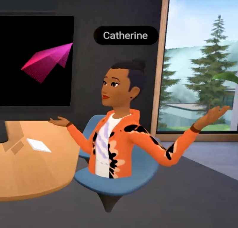Catherine Henry's avatar in Meta's Horizon Rooms