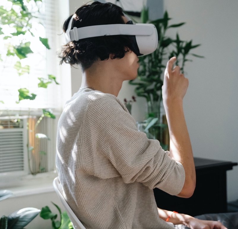 A person using a VR headset