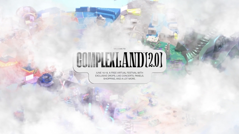 ComplexLand intro with logo in the clouds