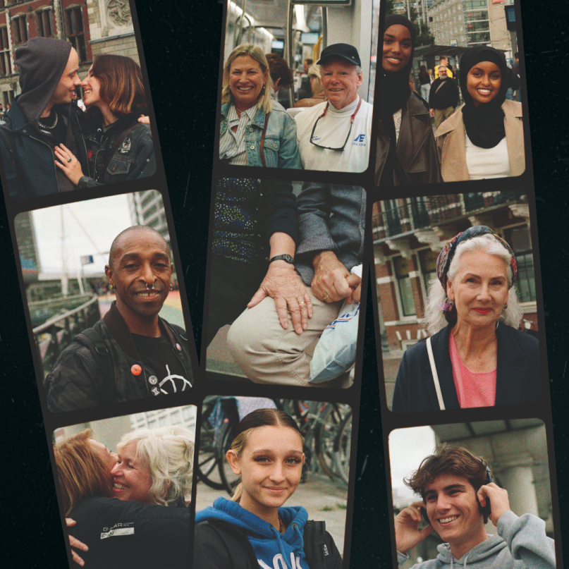 Photo strip with portraits of all people who travel with the GVB.