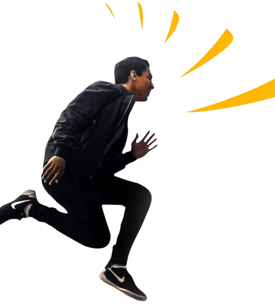 A person jumping in the air