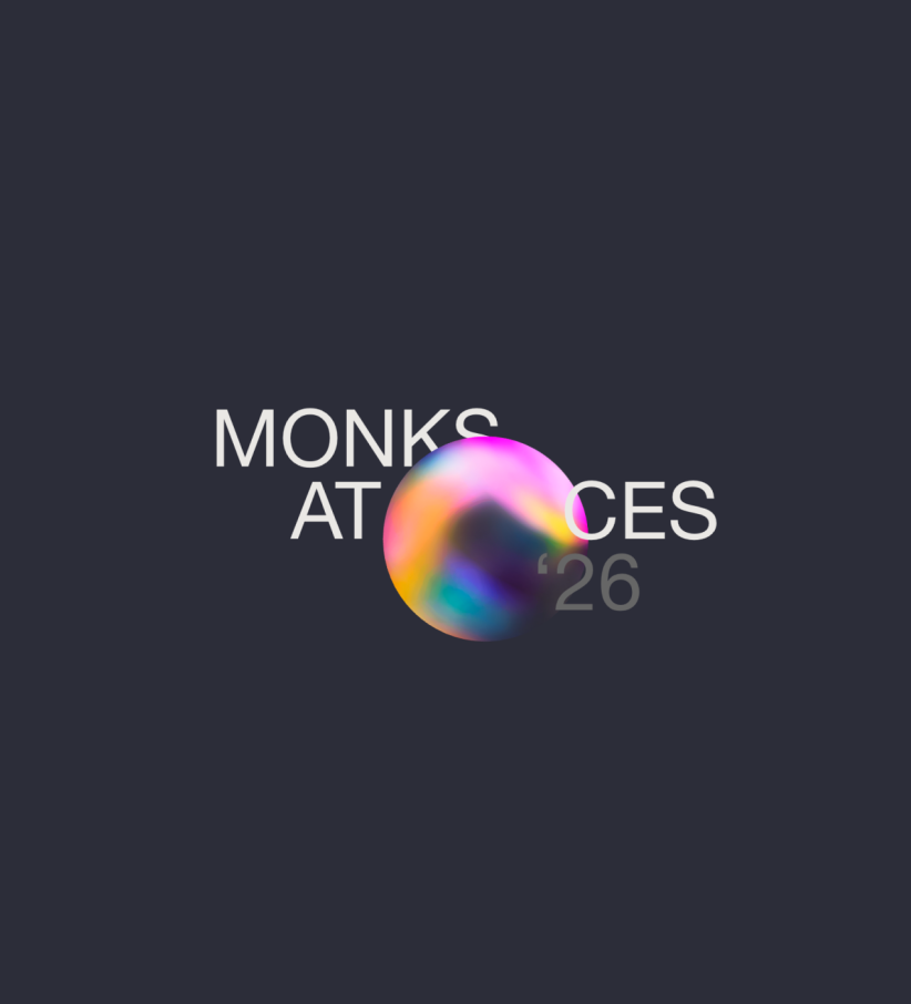 white text reading "Monks at CES 2026"
