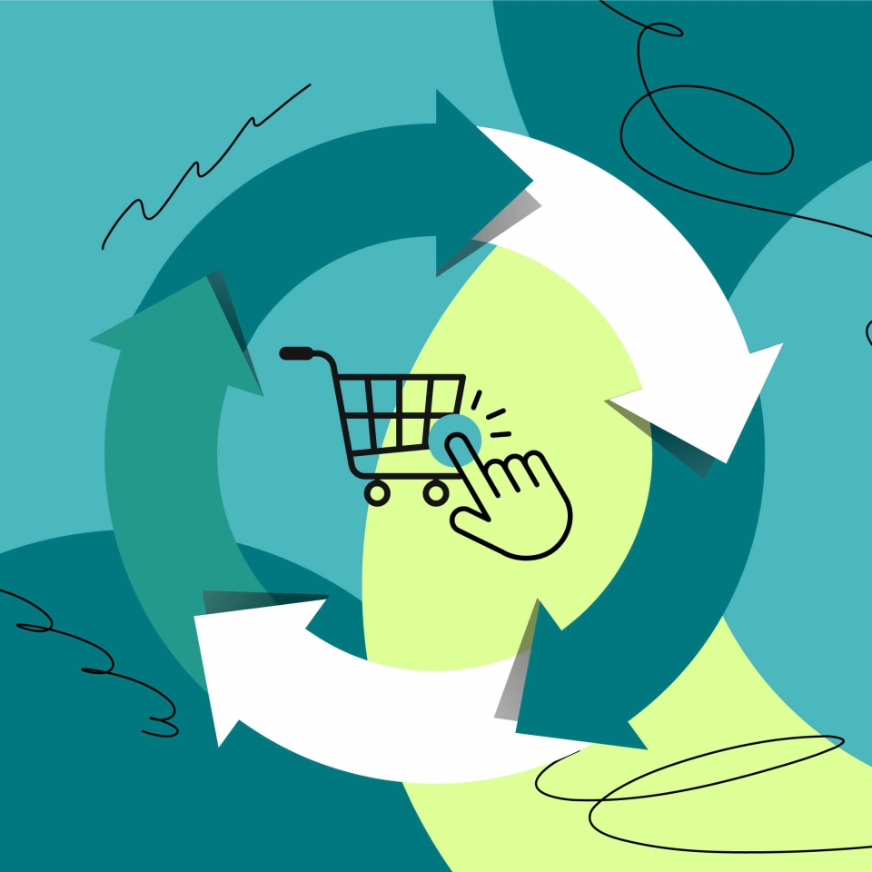 shoppng cart spinning amazon flywheel
