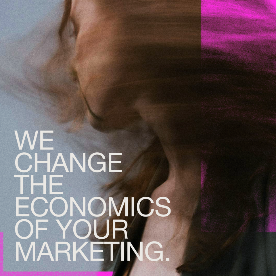 A blurred face turning quickly with a headline on the left of the image