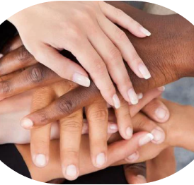 Hands pilled on top of each other