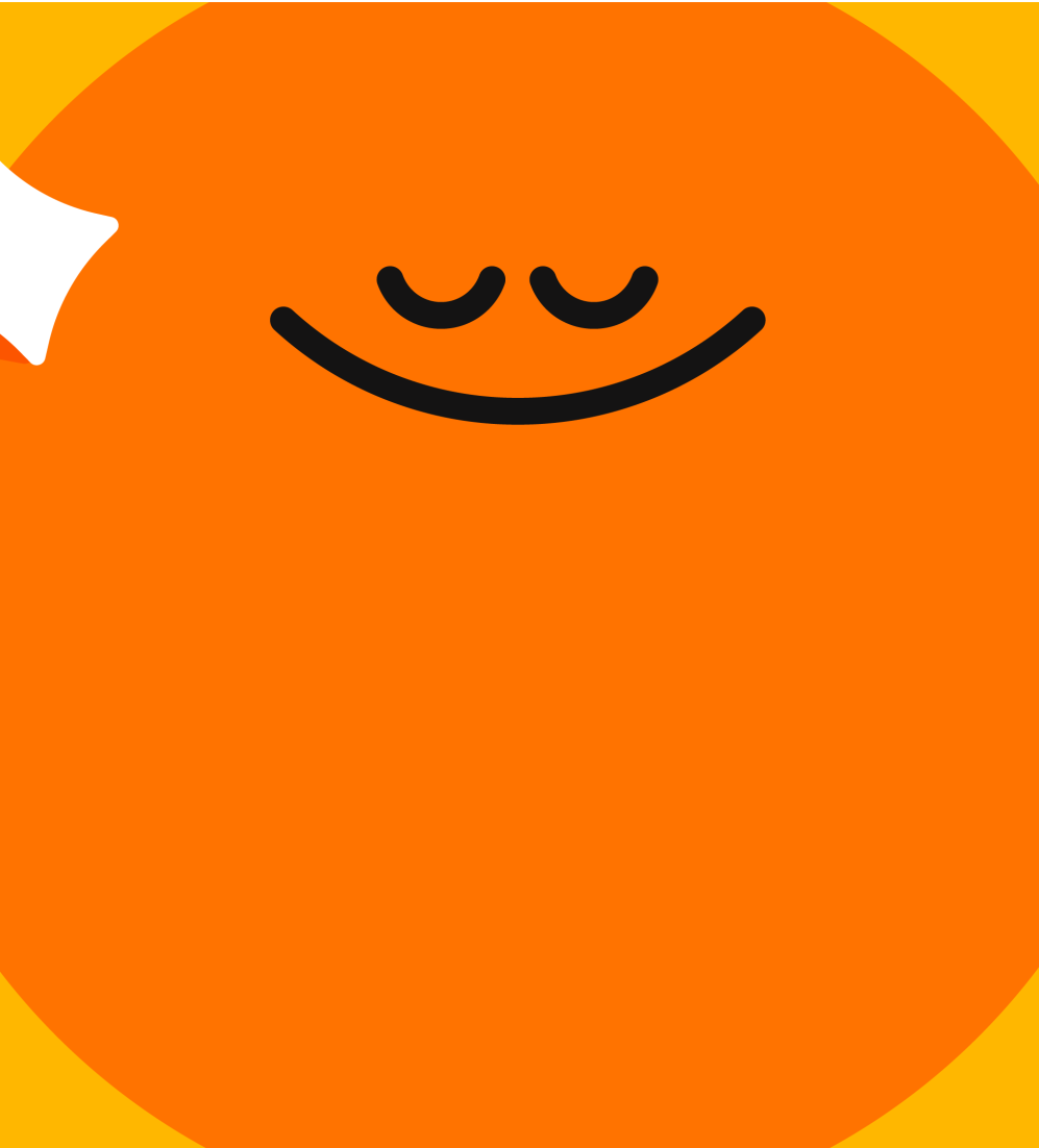 Orange graphic of Headspace's Ebb chatbot
