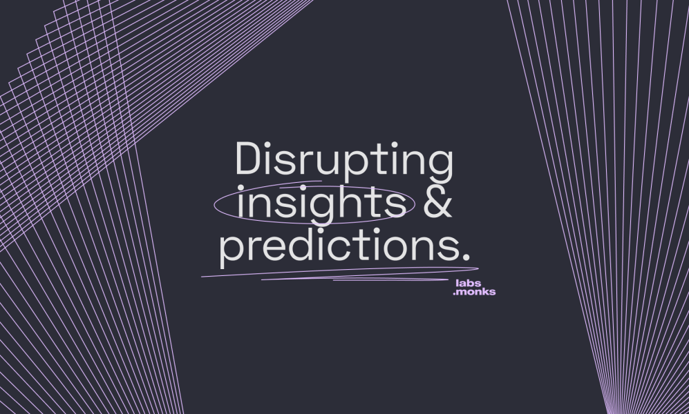 Disrupting insights and predictions text on a dark purple background