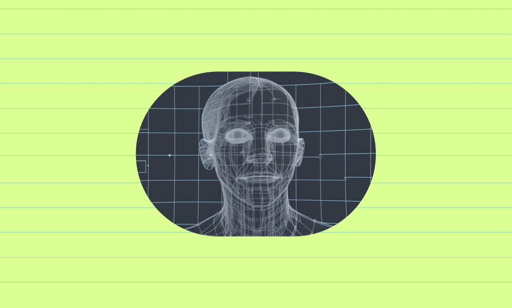 A computer generated skeleton with guidelines around it