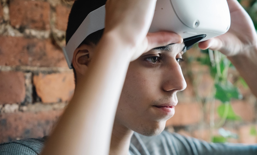 A person using a VR headset