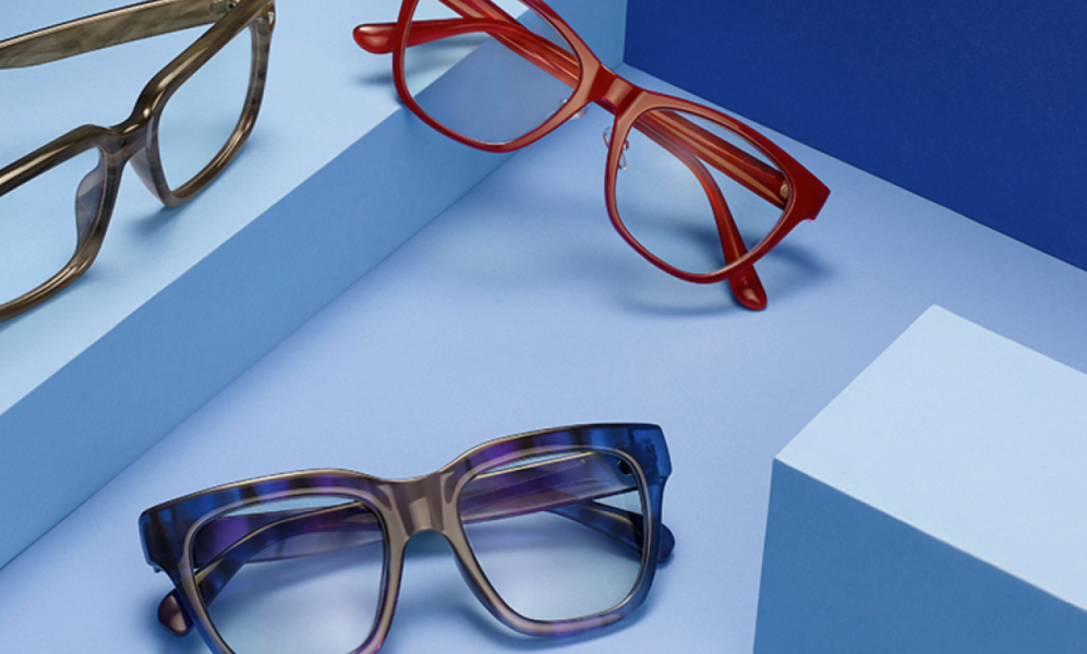 Glasses from FGX on a blue background