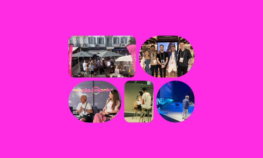 collage of photos of people on stage at Cannes Lions 2023