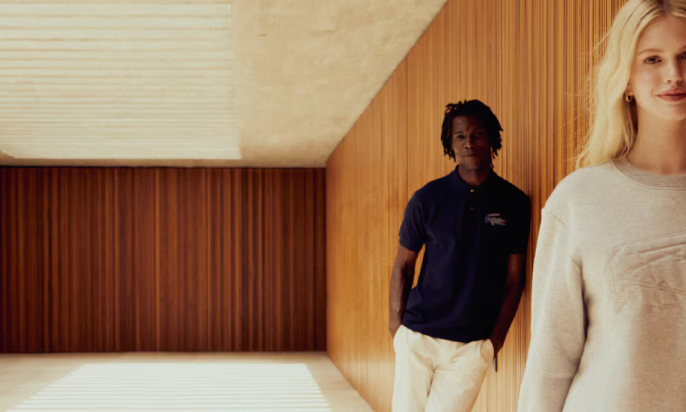 man and woman with lacoste clothes