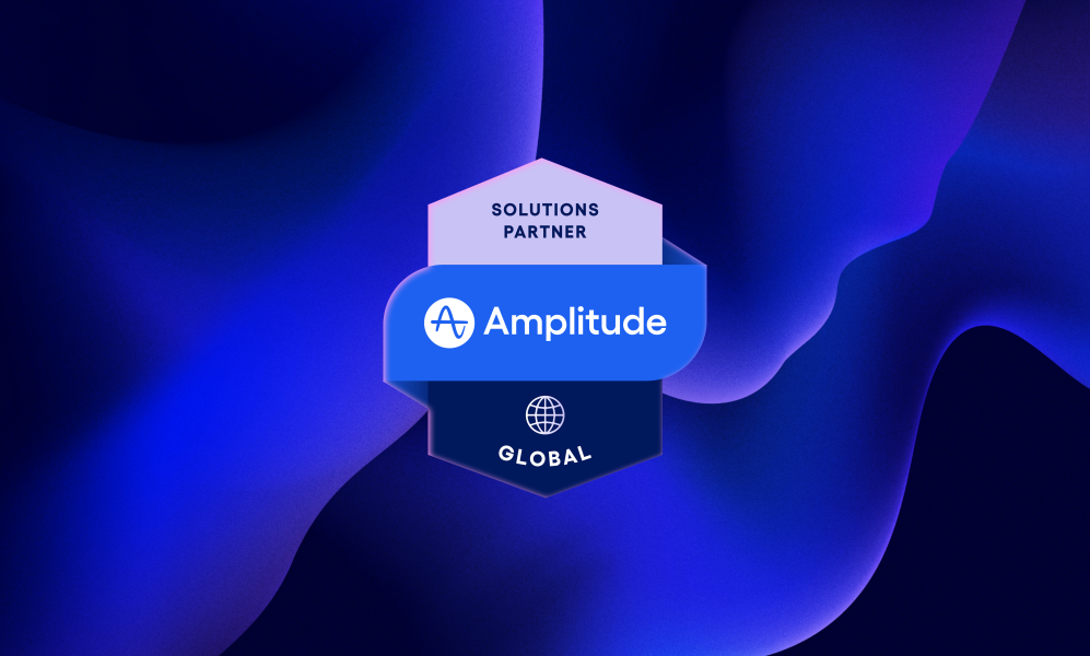 Amplitude Global Solutions Partner Monks announcement banner and badge