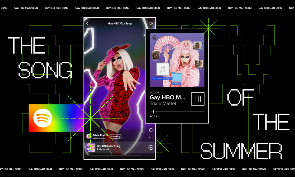 "The Song of Summer" for the Gay HBO Max song on Spotify with the Spotify UI playing the song.