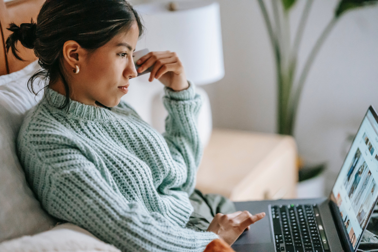 Woman buying online