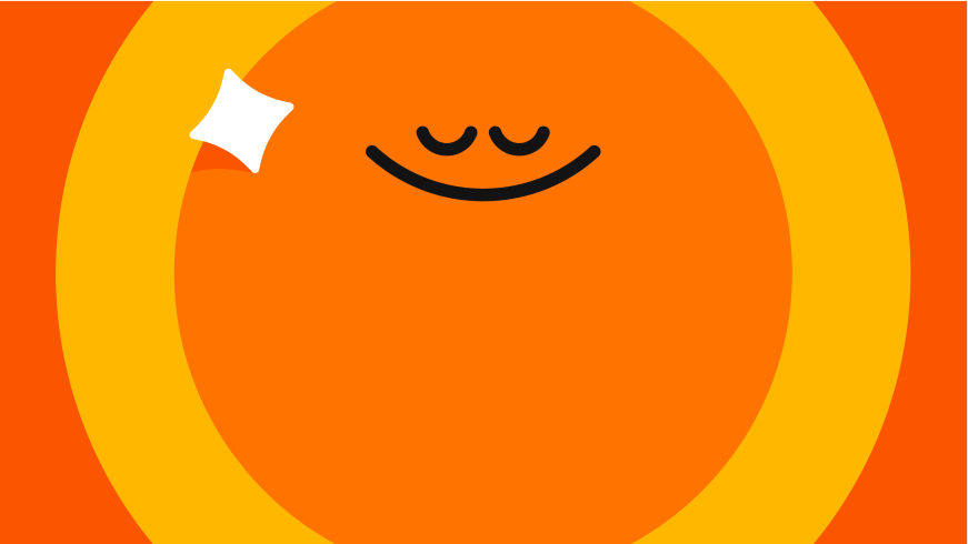 Orange graphic of Headspace's Ebb chatbot
