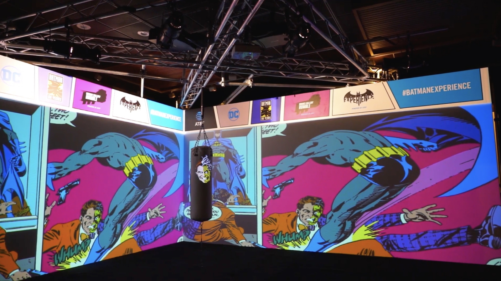 Inside the rogues gallery rumble section of the Batman Experience