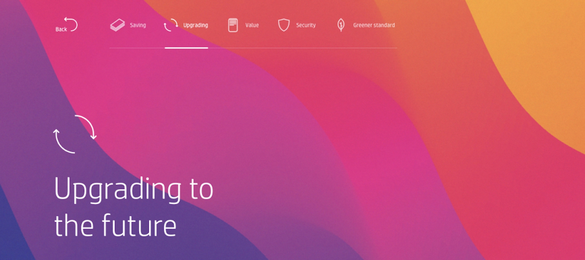 HP Possibility City website - colorful background