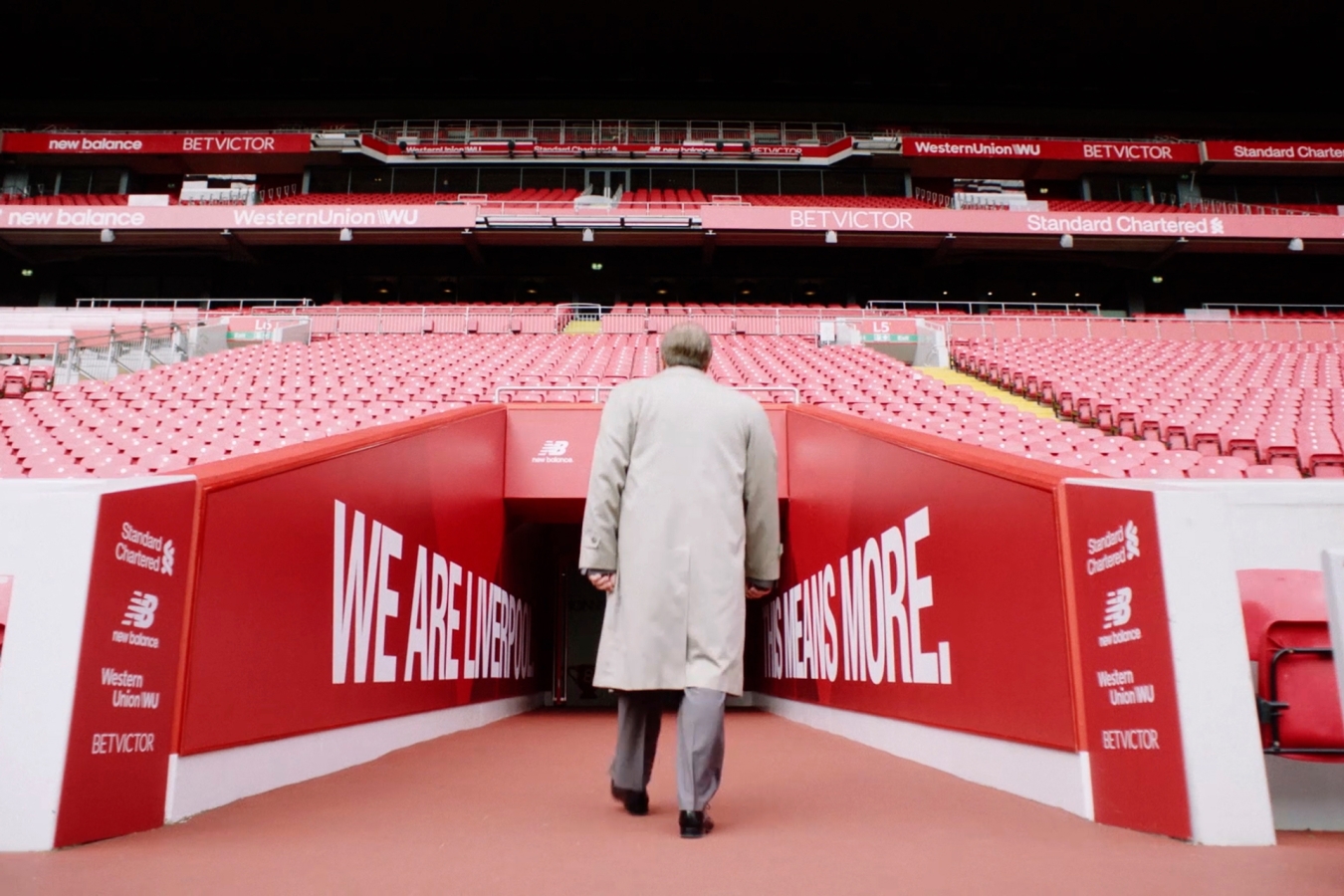 Walking into the tunnel at the stadium