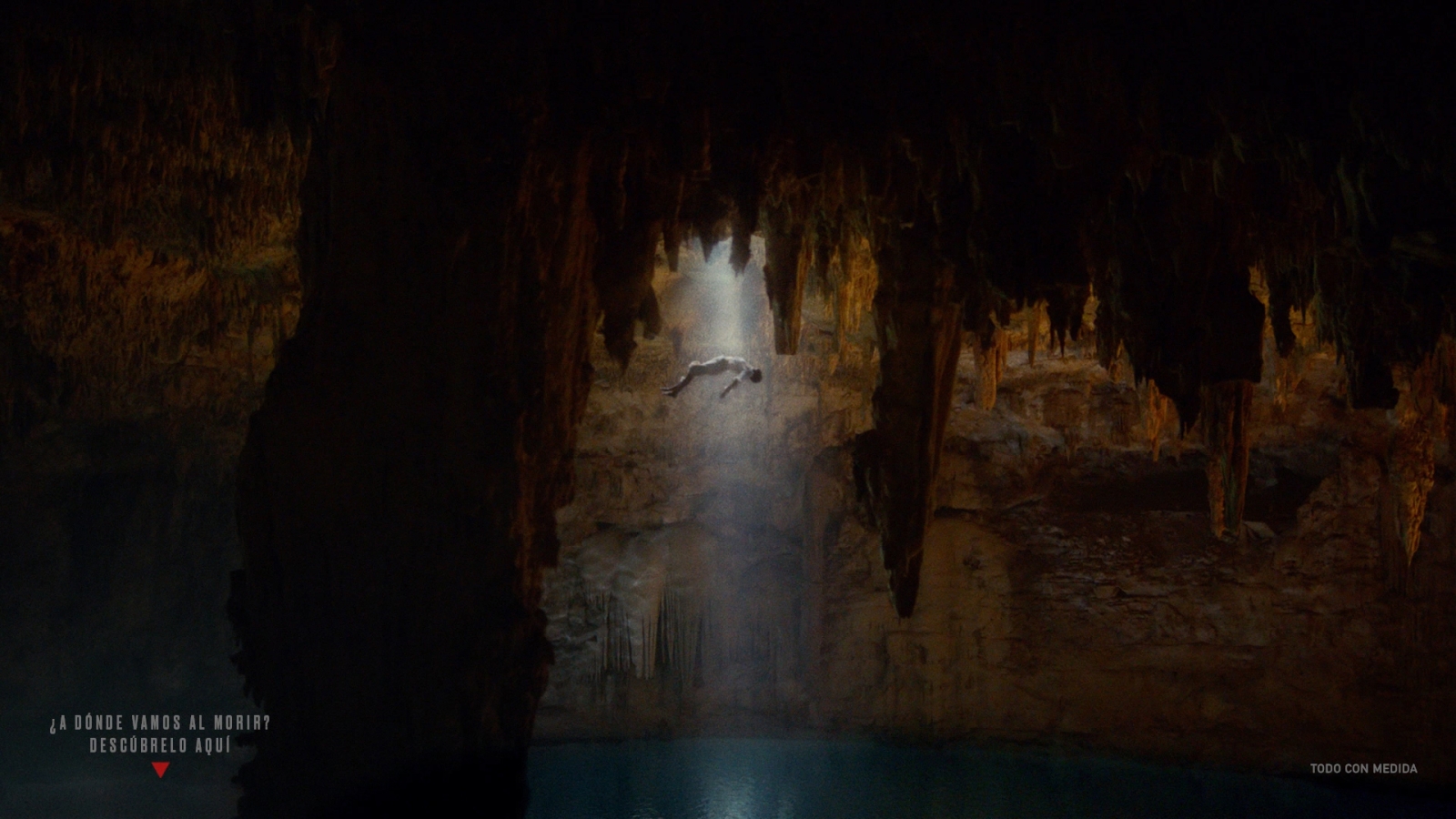 A person falls in a cave