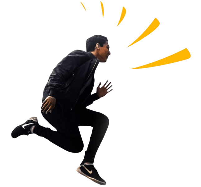 A person jumping in the air