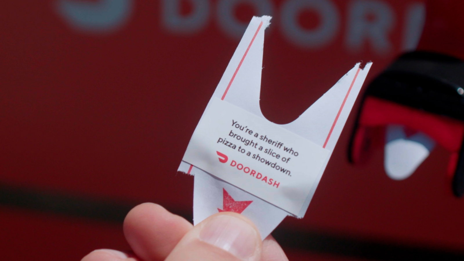 A deli style ticket with a challenge written on it