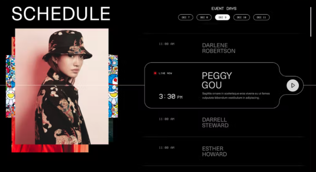 The schedule for ComplexLand