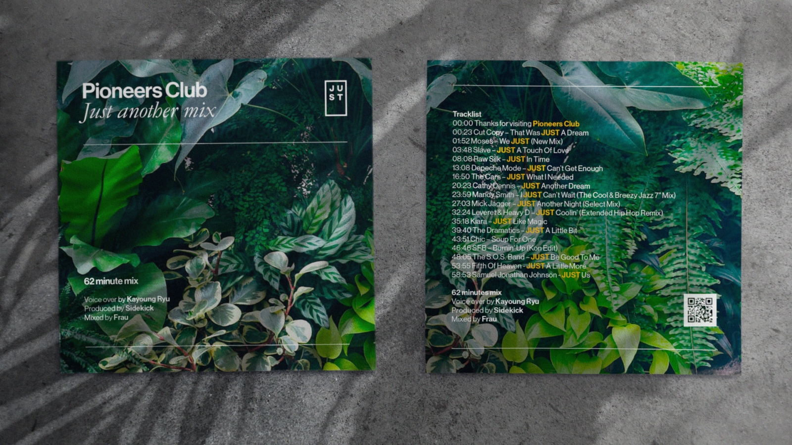 A personalized cd with a playlist from the dining experience