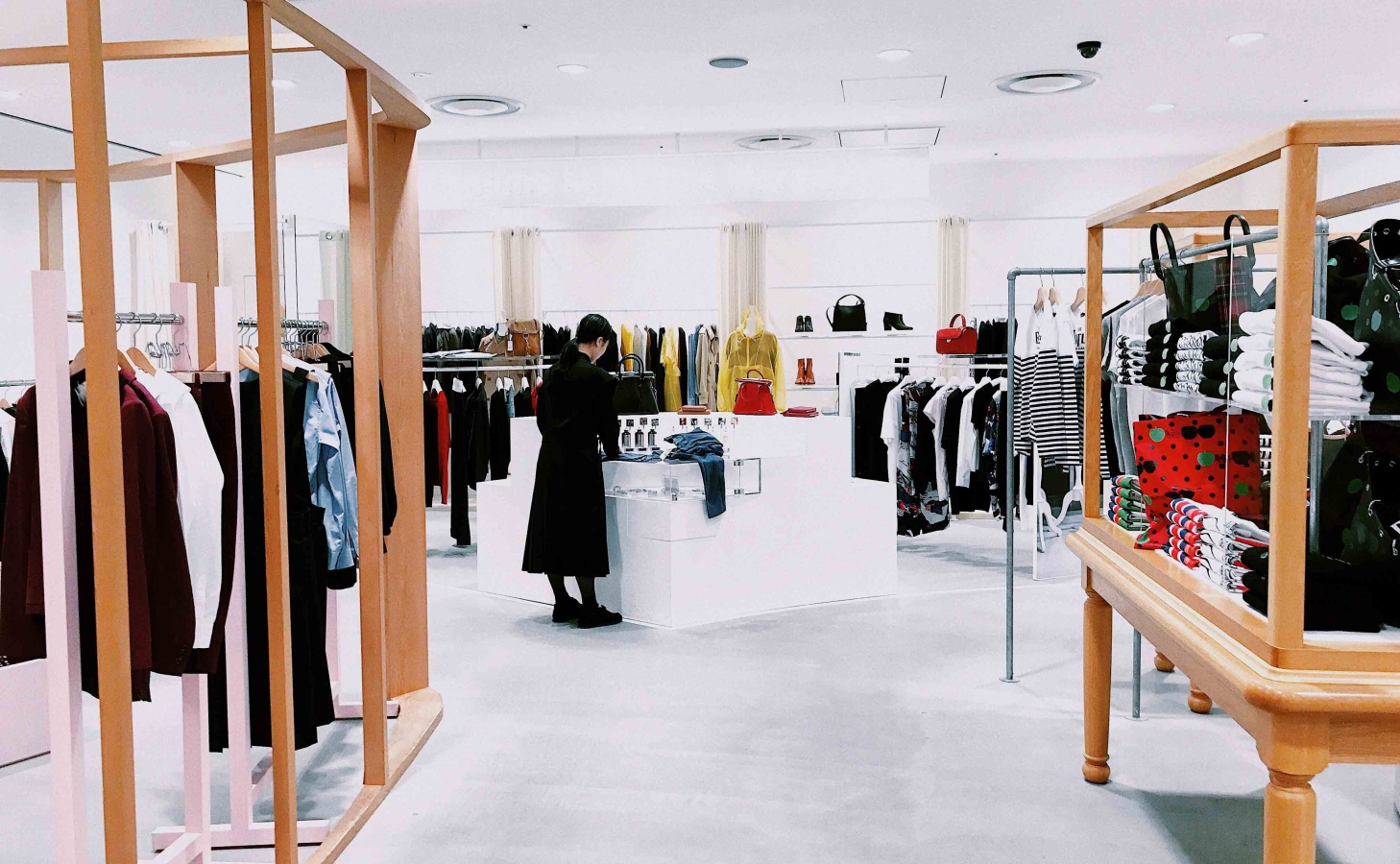 Retail store with clothing