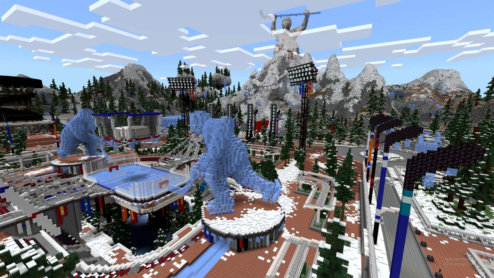 A wide shot of hockeyland and the virtual world