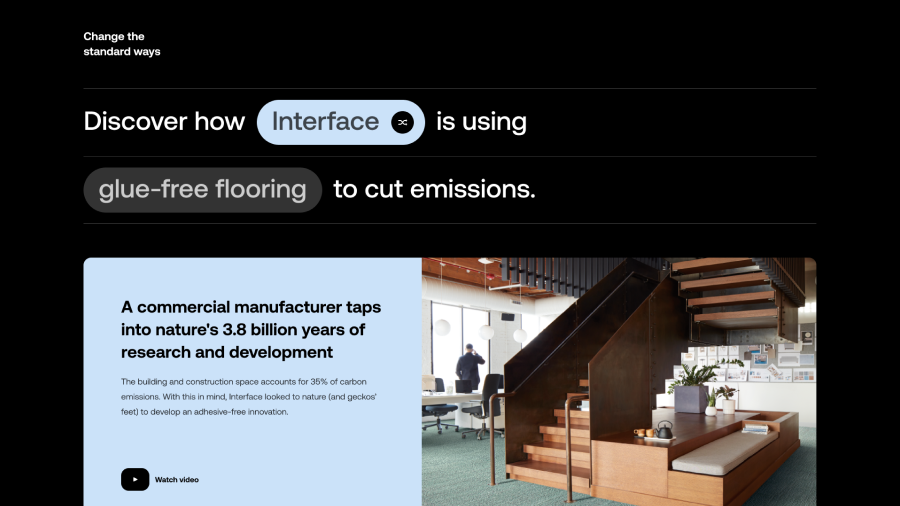 Climate pledge website interface