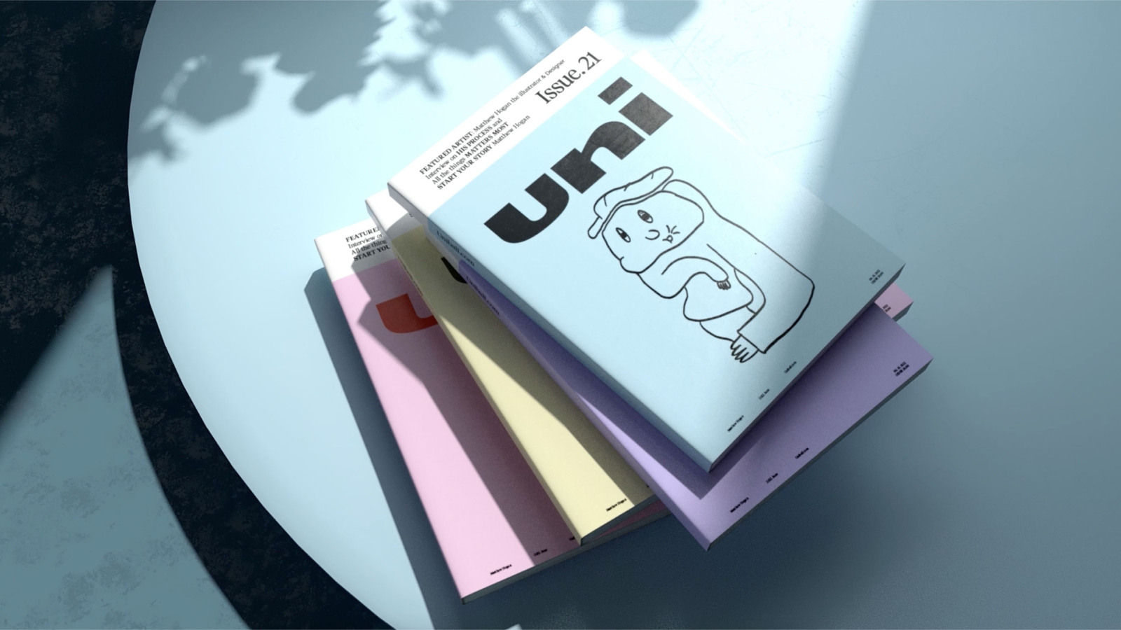 a uni brand book in different colors