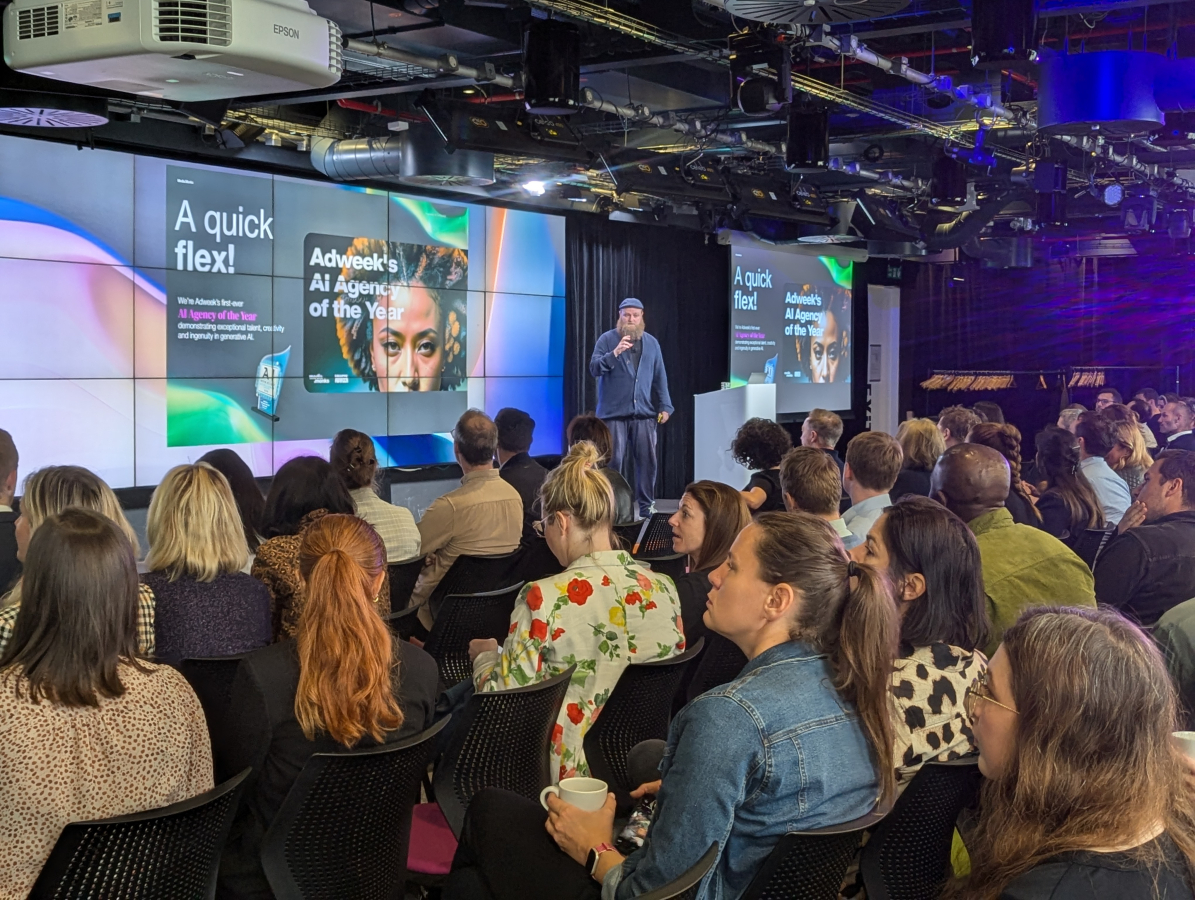 Wes speaking to Get Real With AI Audience