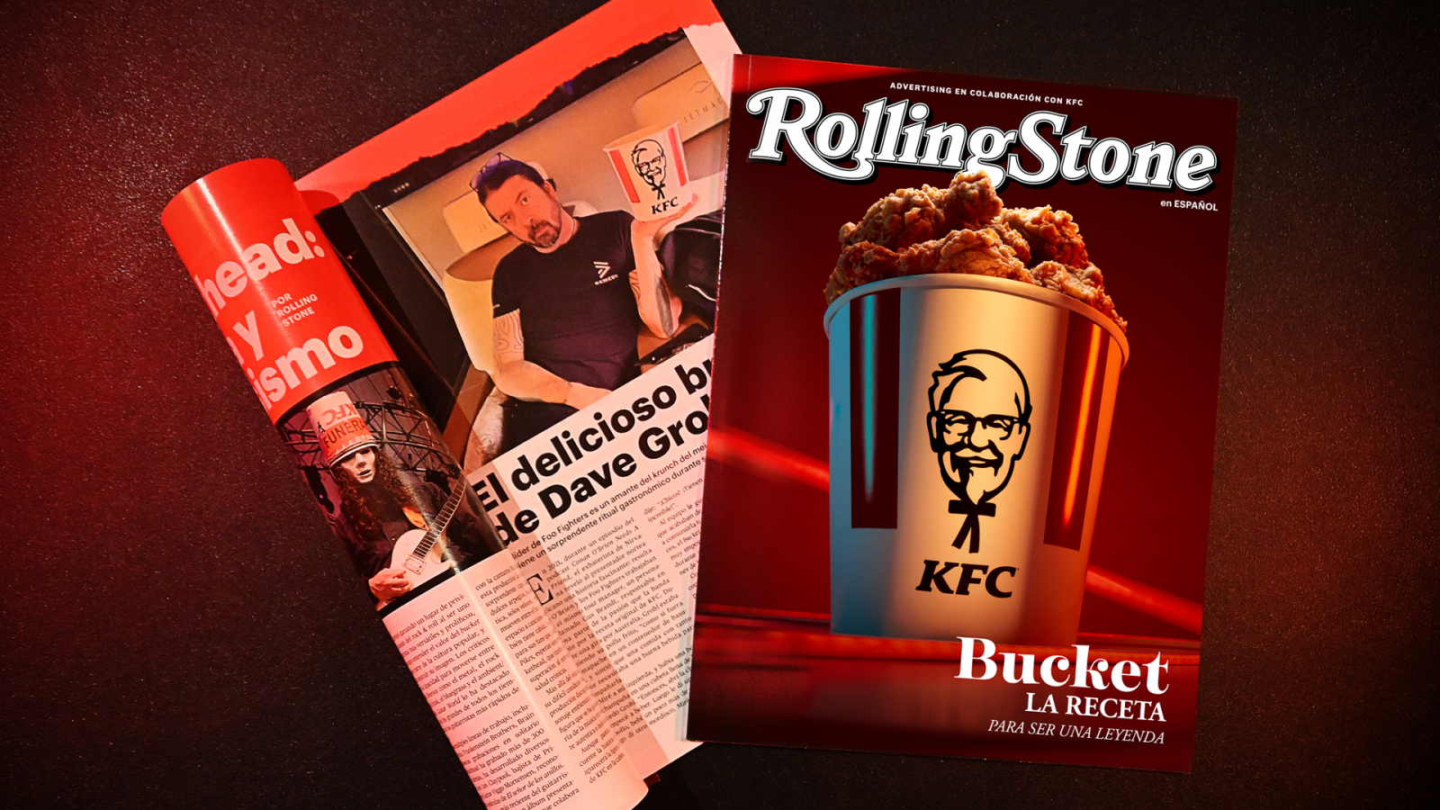 Rollingstone magazine showing KFC bucket of chicken